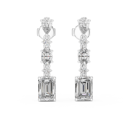 Crystal Cascade Drops-silver