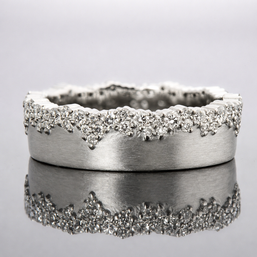 Silver Crest Diamond Band-silver