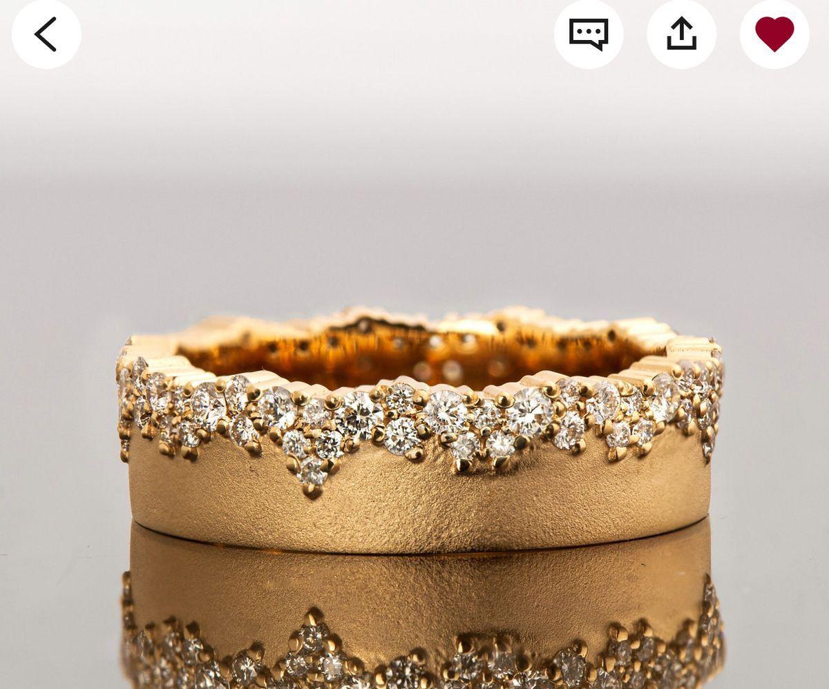 diamond crown band ring in gold with round diamonds by House of Vajr luxury diamond band