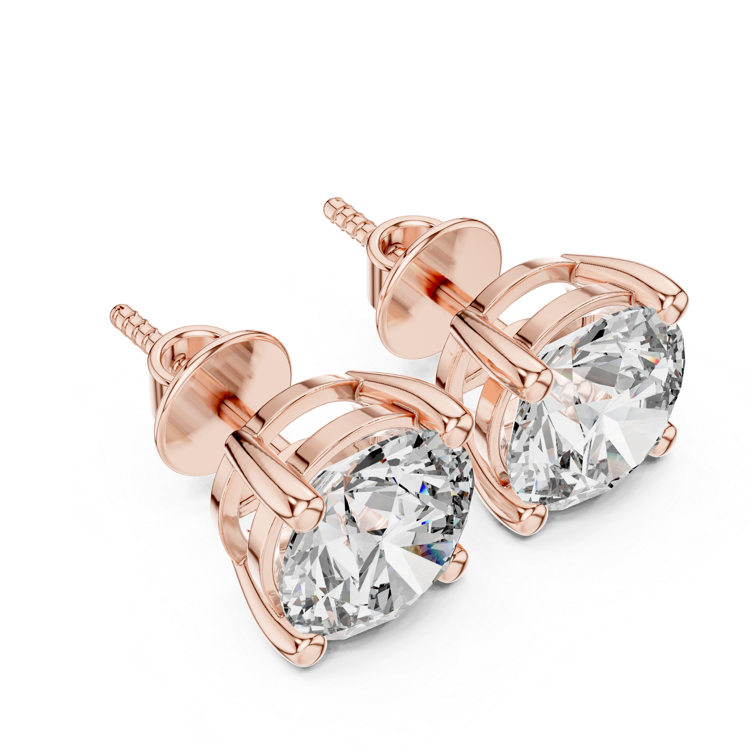 Diamond Dewdrop Studs-rose gold