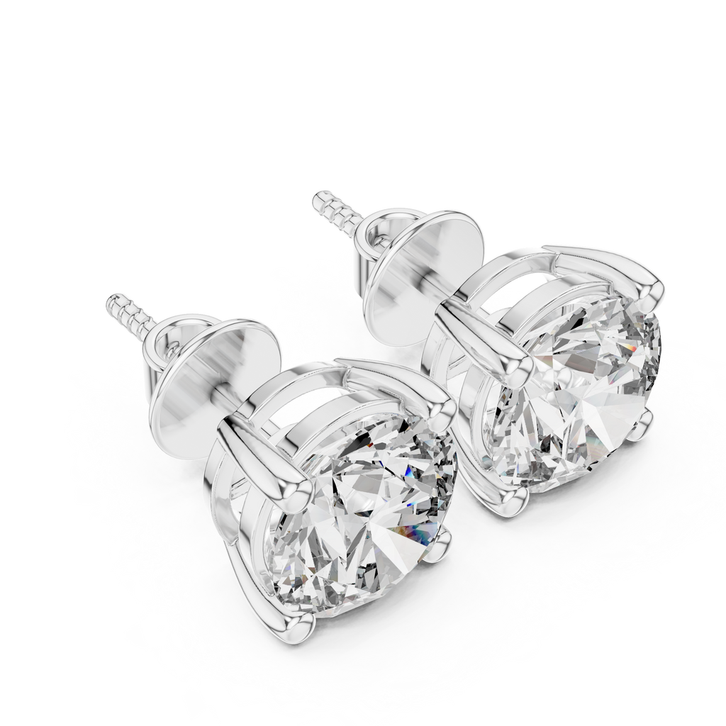 Diamond Dewdrop Studs-silver