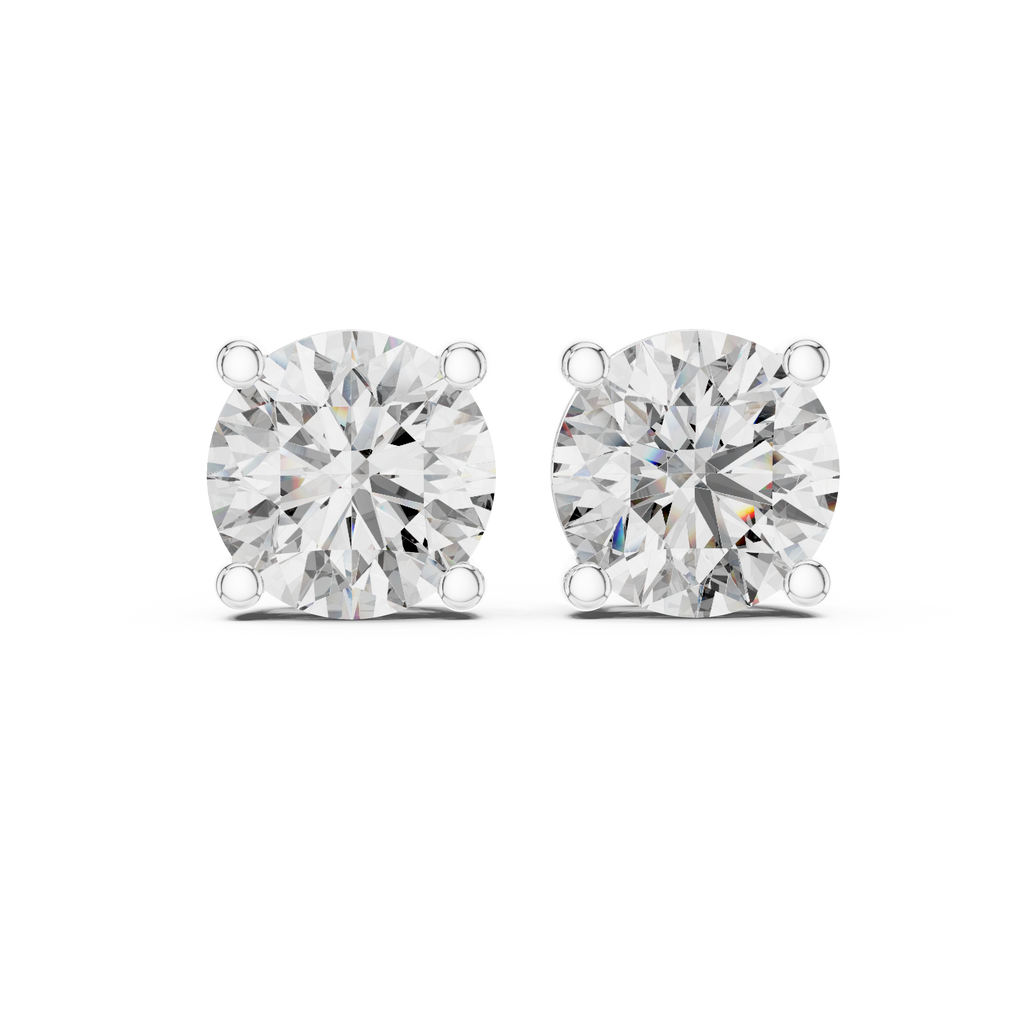 Diamond Dewdrop Studs-silver
