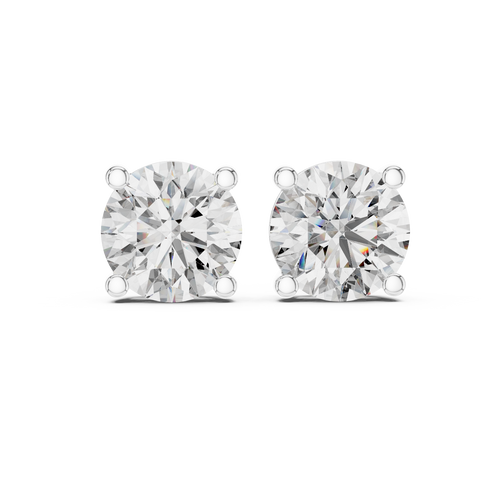 Diamond Dewdrop Studs-silver