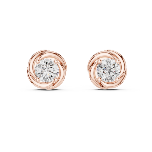 Radiant Twist Studs-rose gold