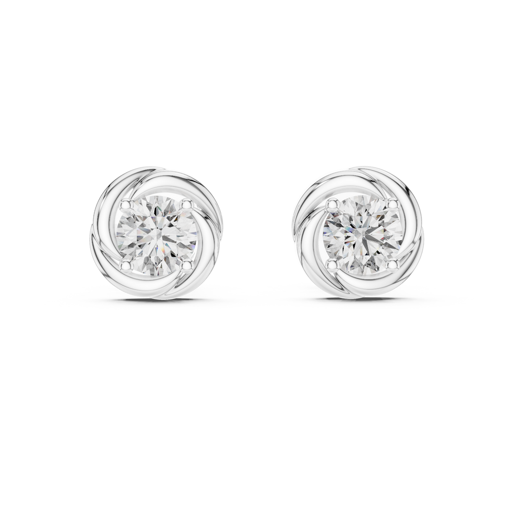 Radiant Twist Studs-silver