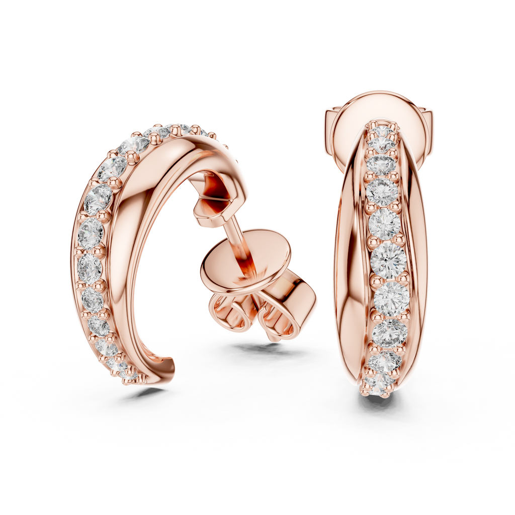 Celeste Curve Hoops-rose gold