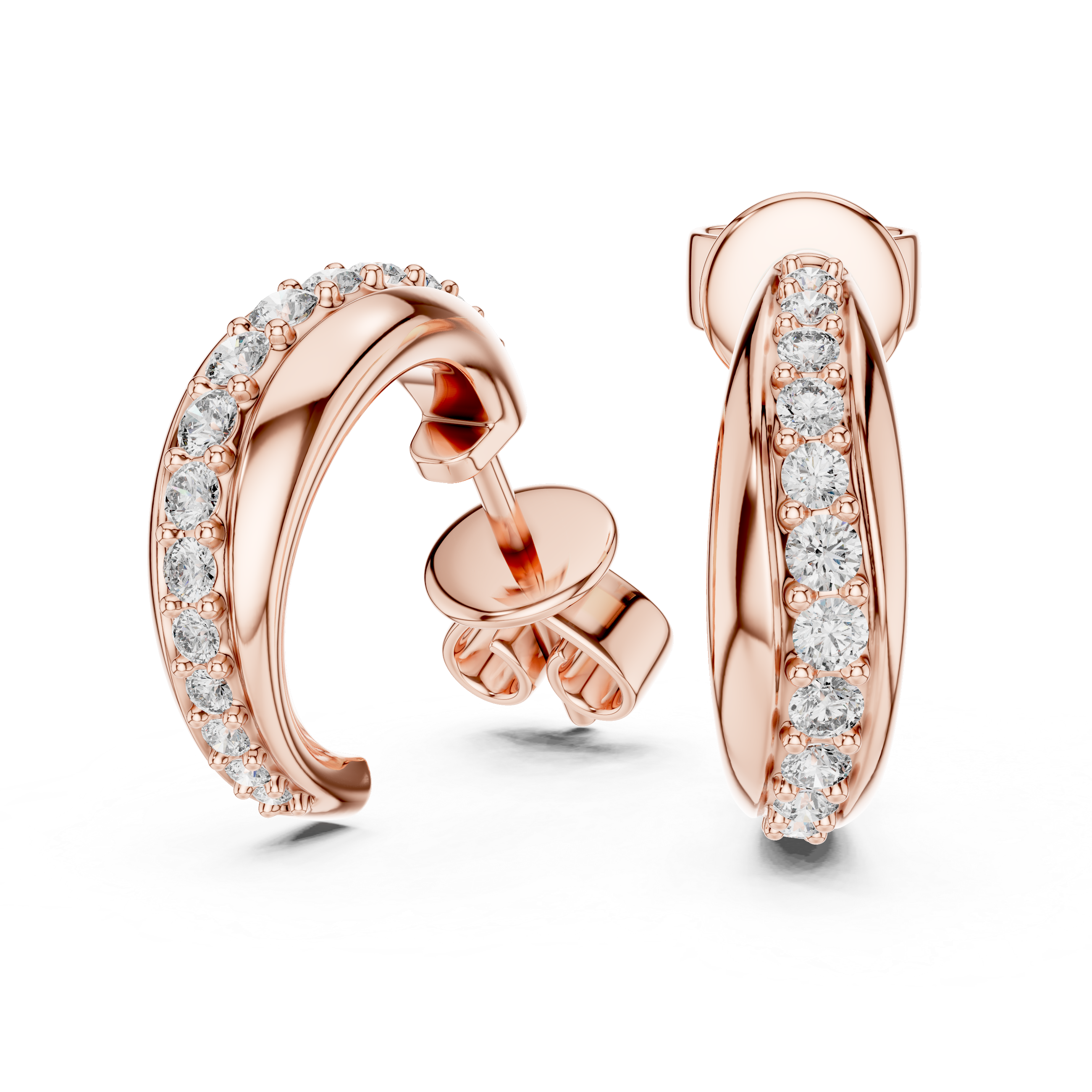 Celeste Curve Hoops-rose gold