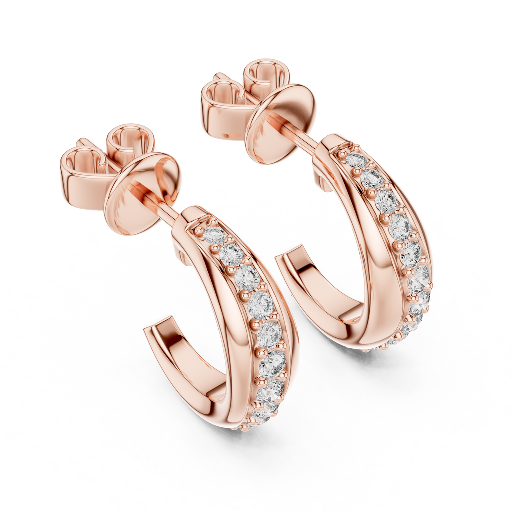 Celeste Curve Hoops-rose gold