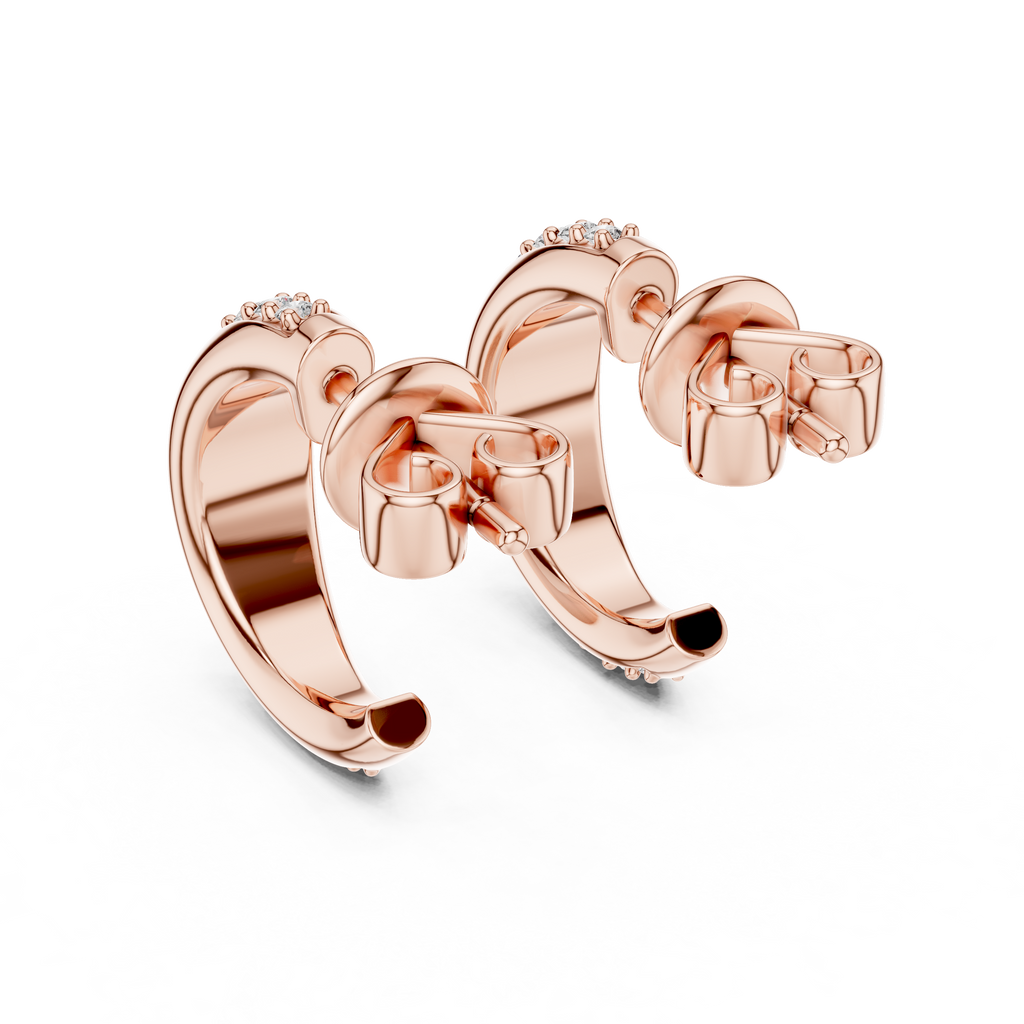 Celeste Curve Hoops-rose gold