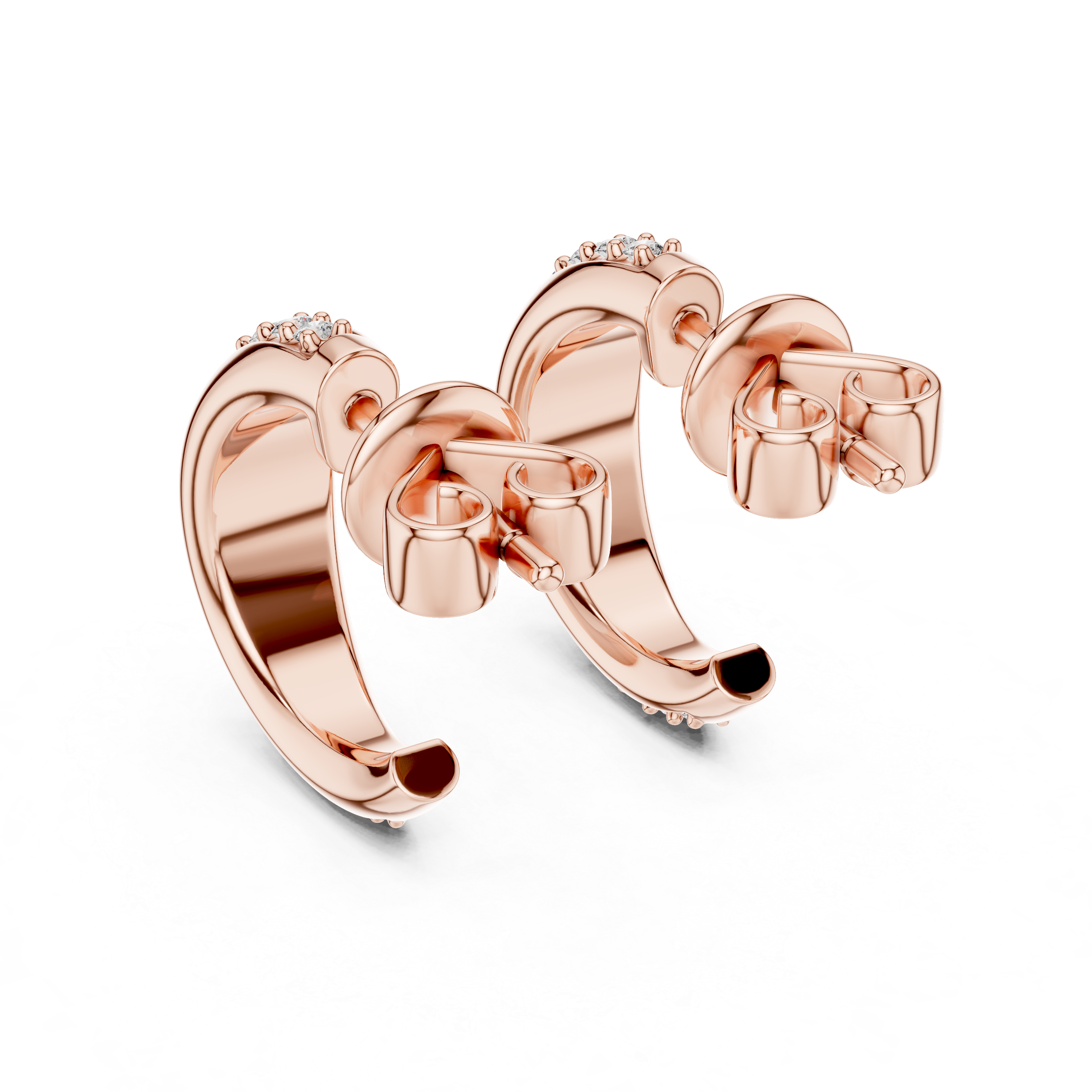 Celeste Curve Hoops-rose gold