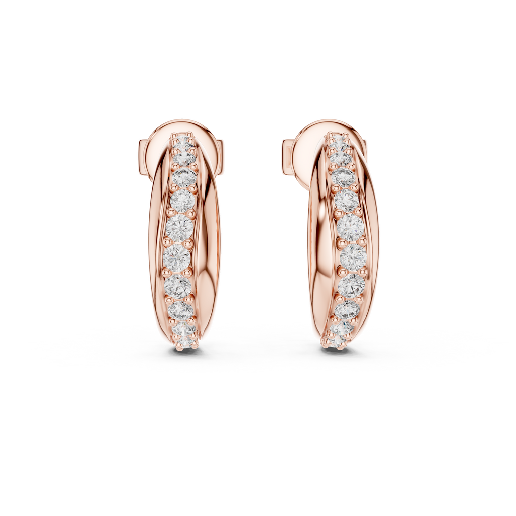 Celeste Curve Hoops-rose gold