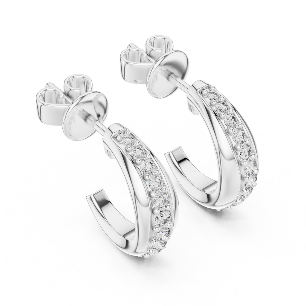 Celeste Curve Hoops-rose gold