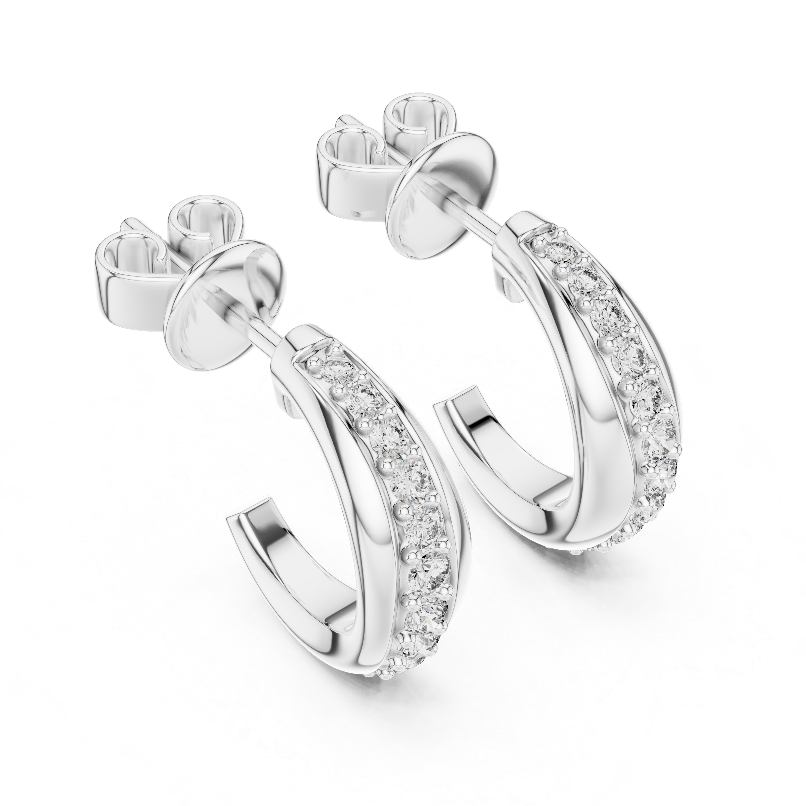 Celeste Curve Hoops-rose gold