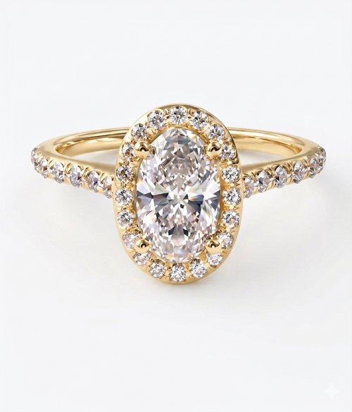 Pavé Halo Ring-gold