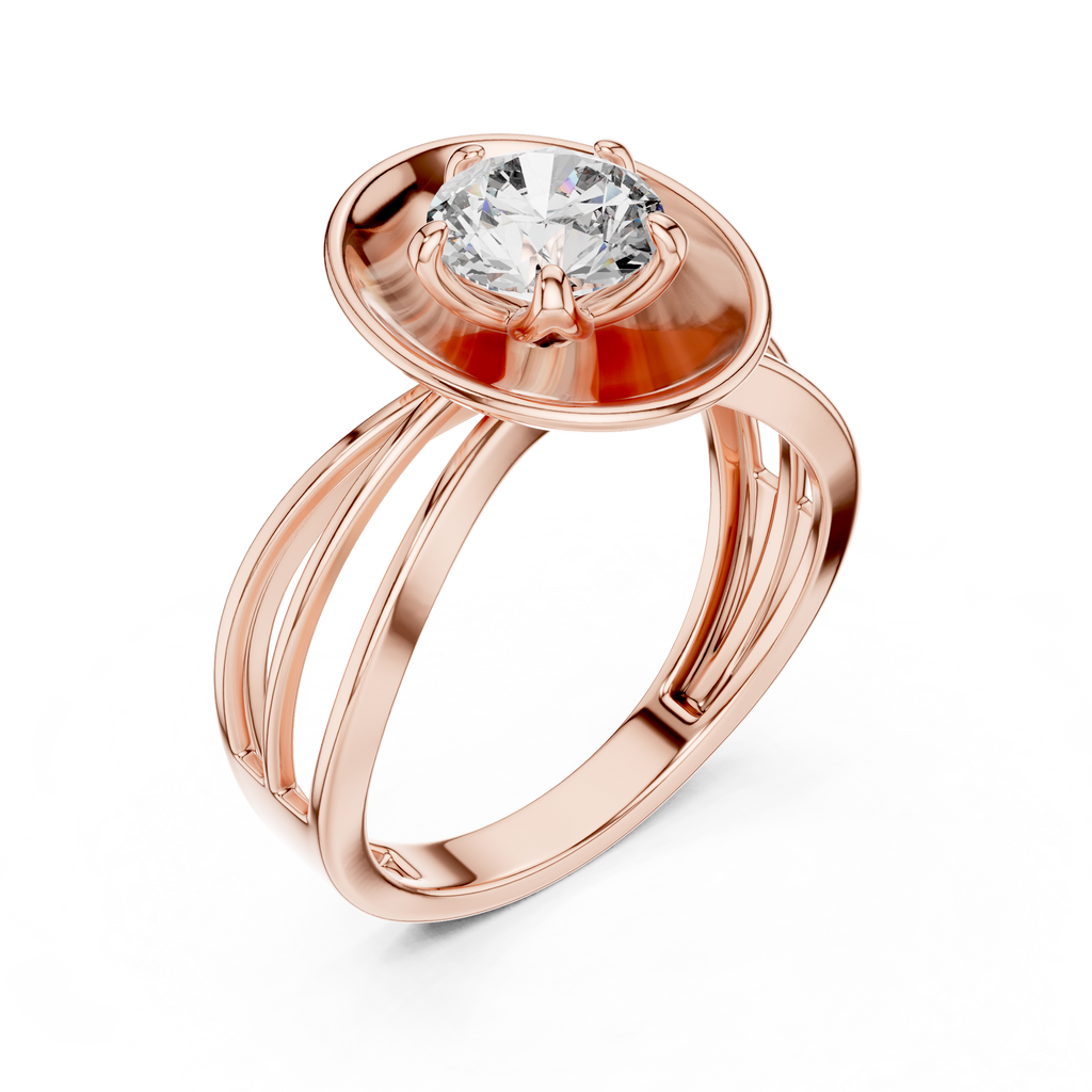 Oval Aura Solitaire-silver