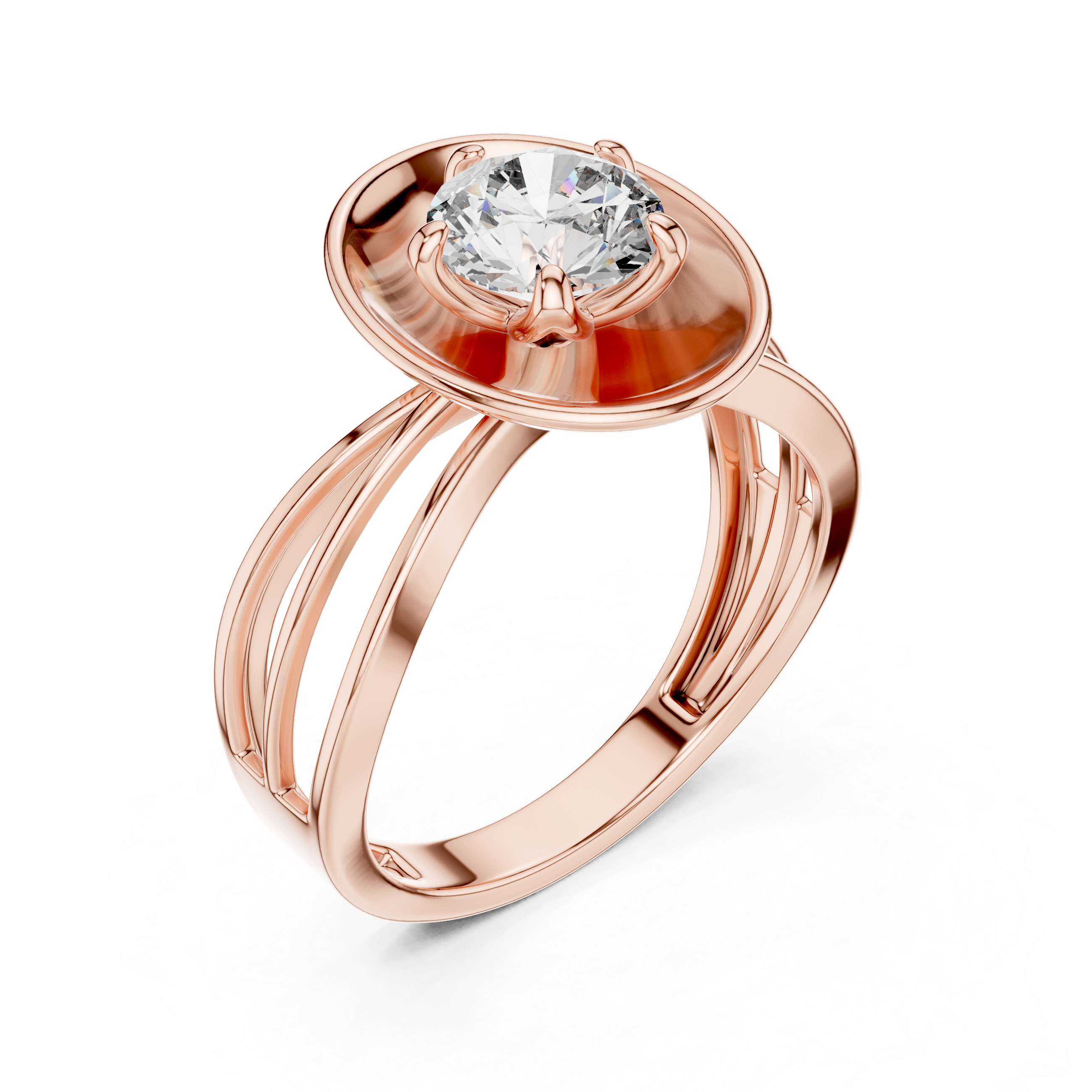 Oval Aura Solitaire-silver