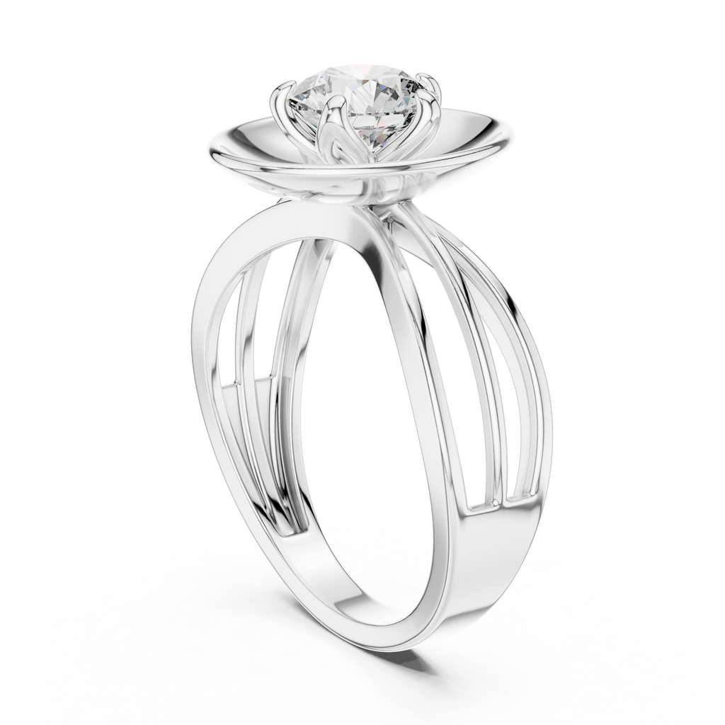 Oval Aura Solitaire-silver