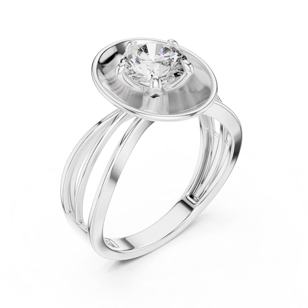 Oval Aura Solitaire-silver