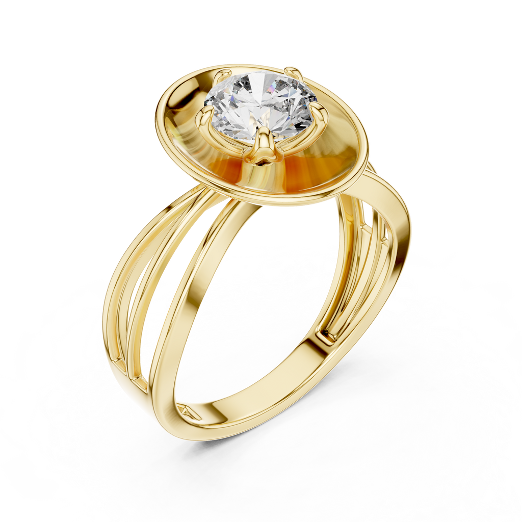 Oval Aura Solitaire-silver