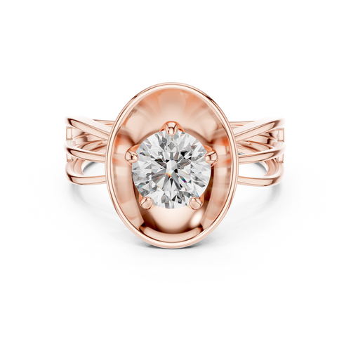 Oval Aura Solitaire-rose gold