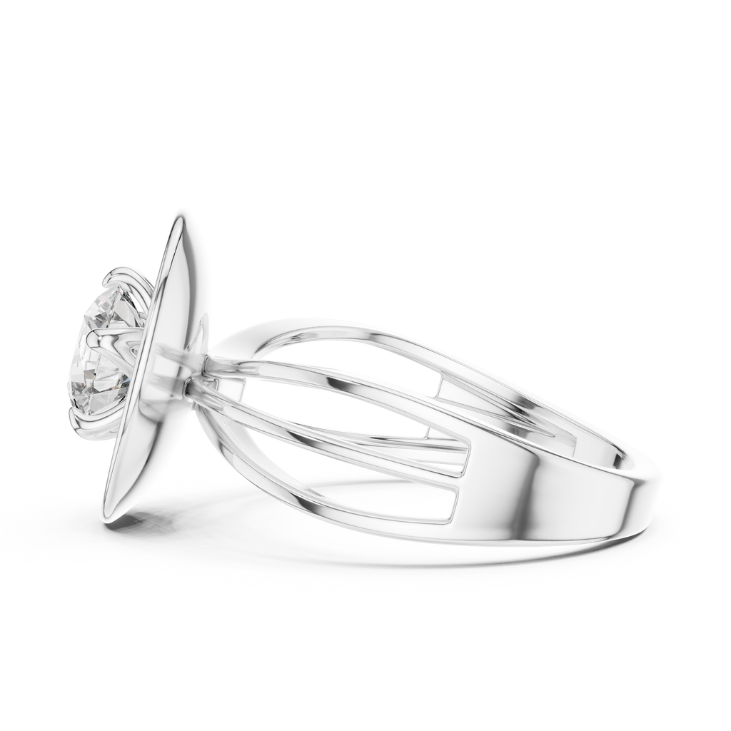 Oval Aura Solitaire-silver