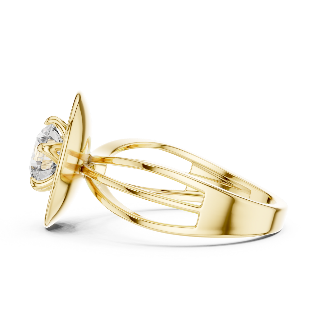 Oval Aura Solitaire-silver