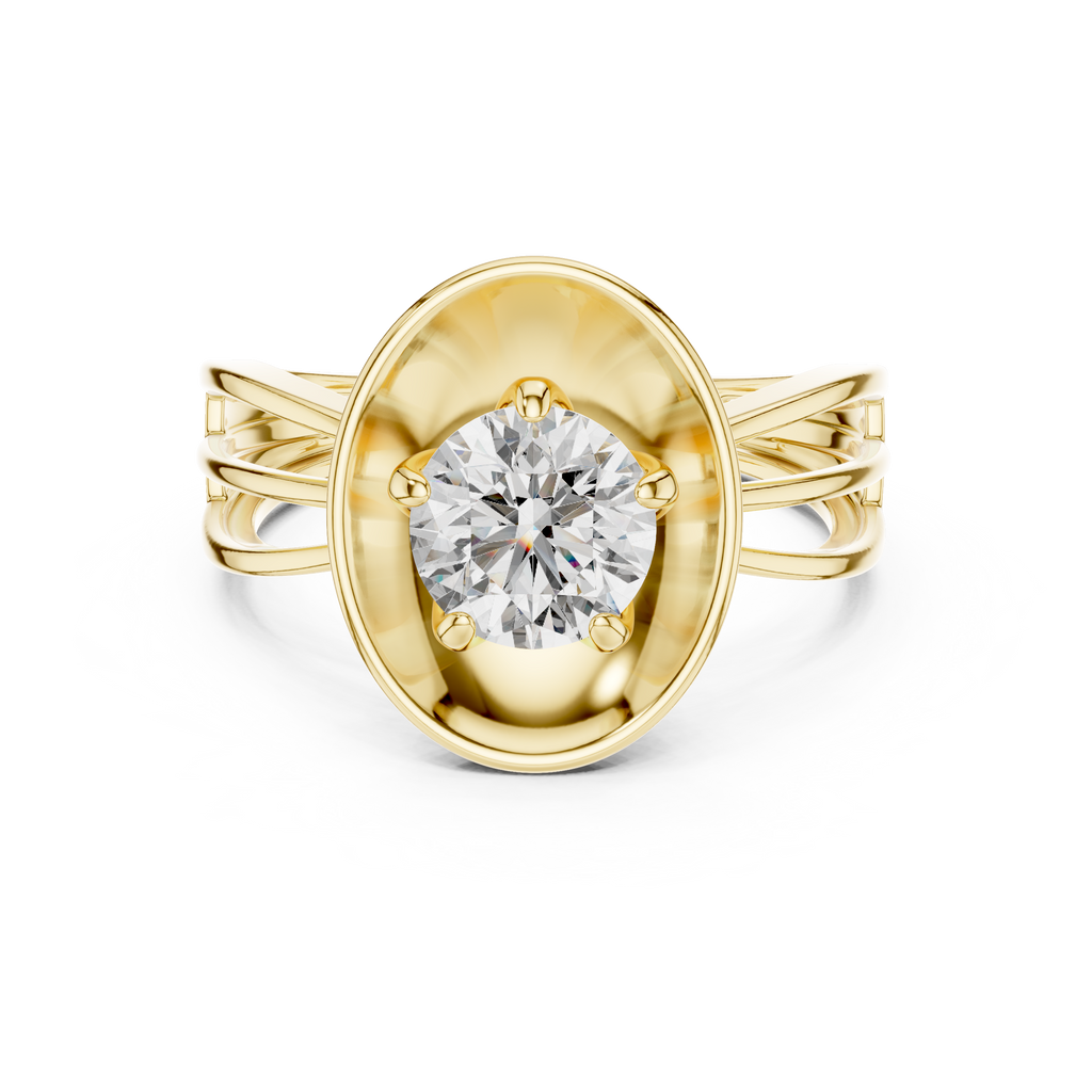Oval Aura Solitaire-gold