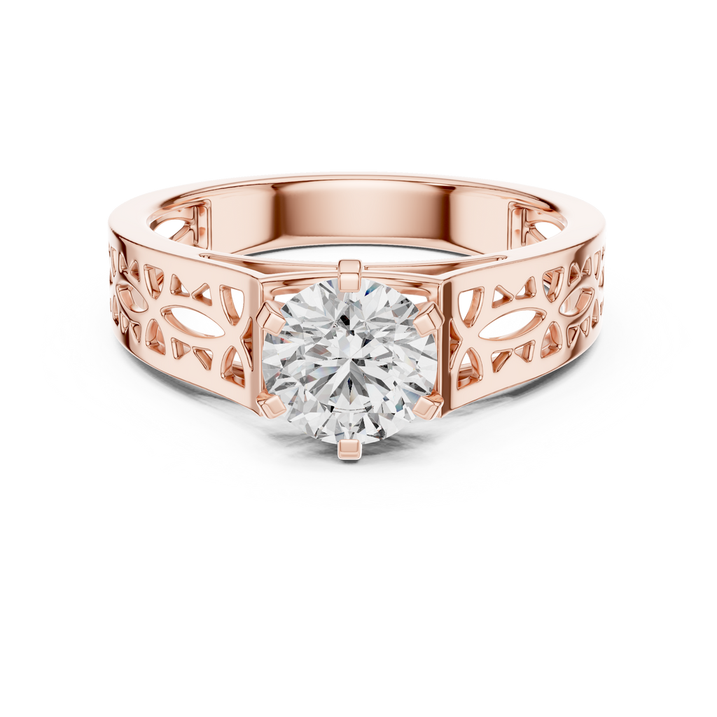 Aura Filigree Solitaire-rose gold