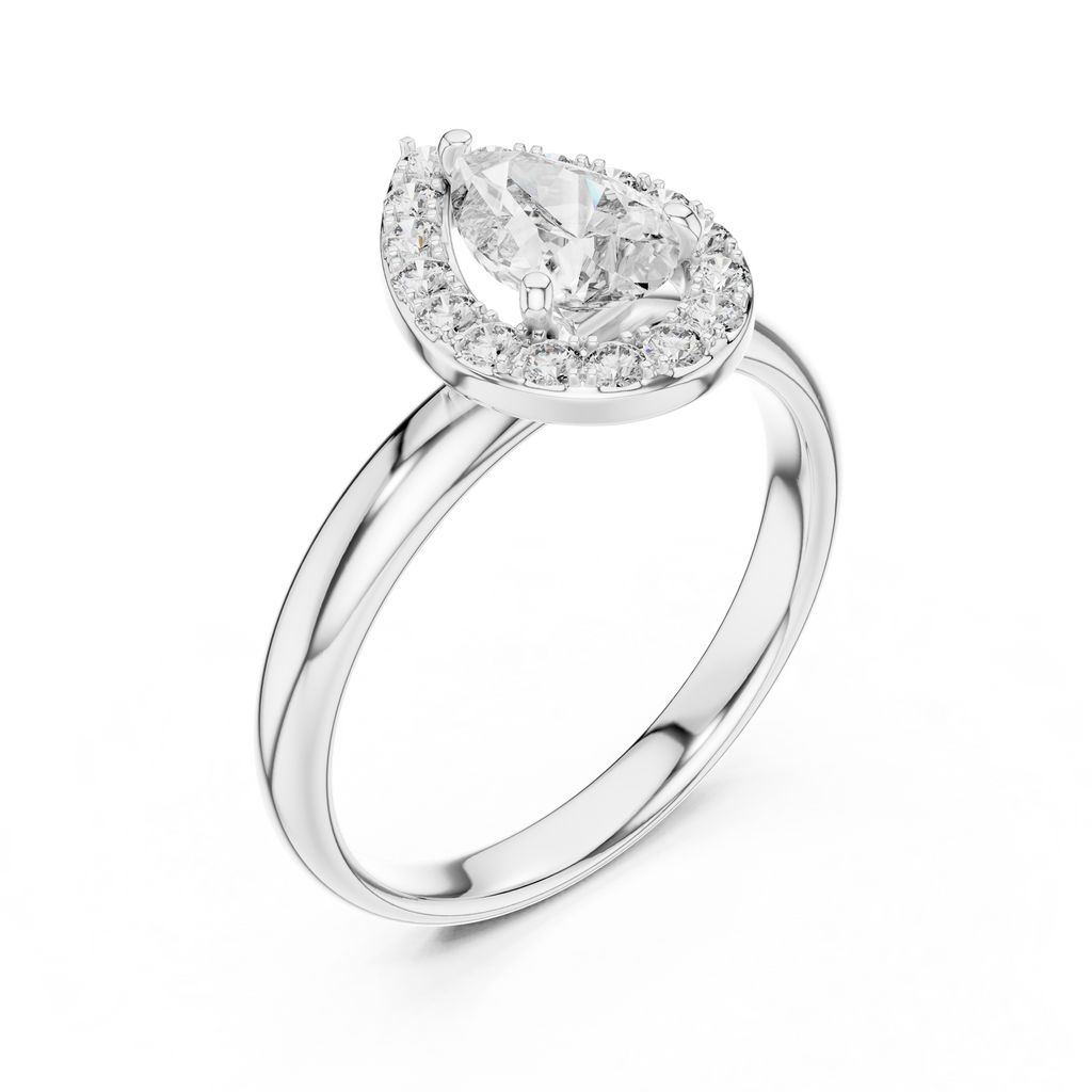 Pearluxe Halo Ring-silver