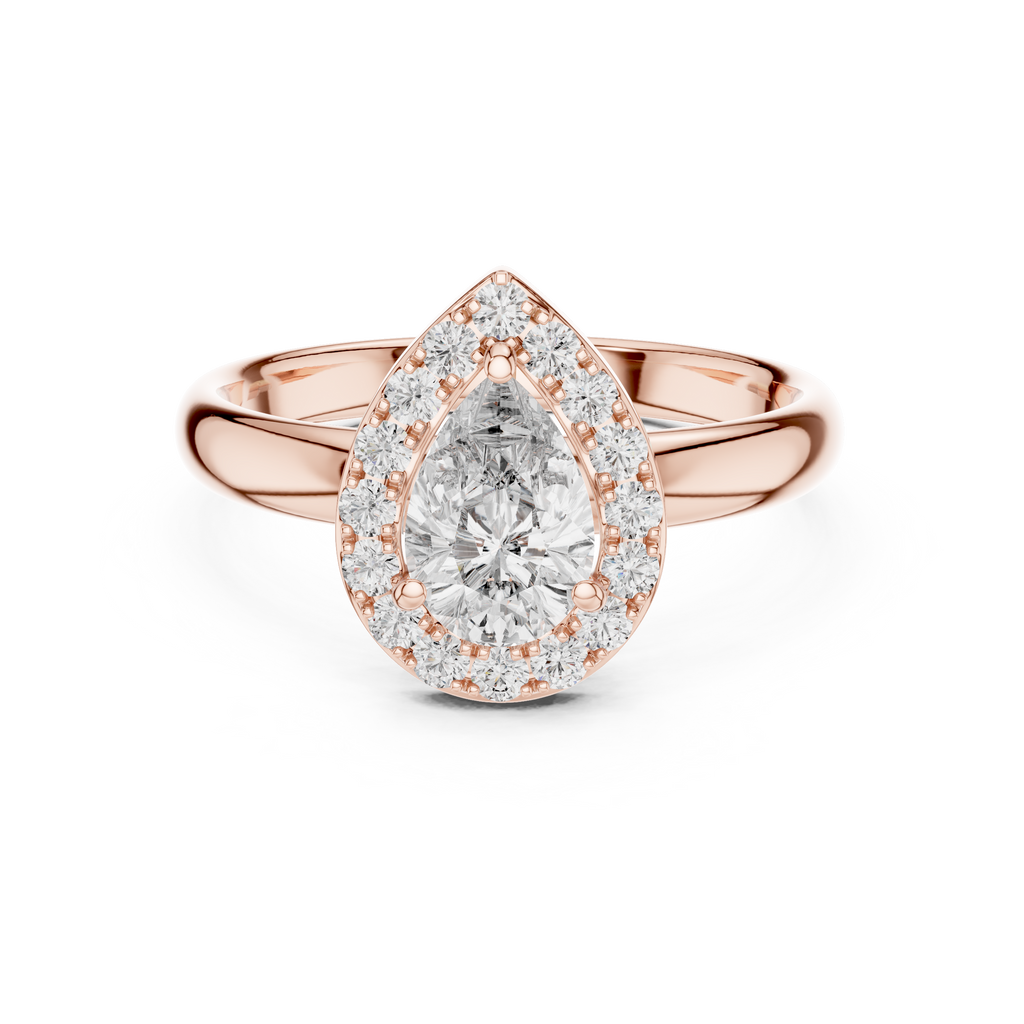 Pearluxe Halo Ring-rose gold