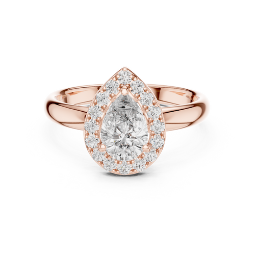 Pearluxe Halo Ring-rose gold
