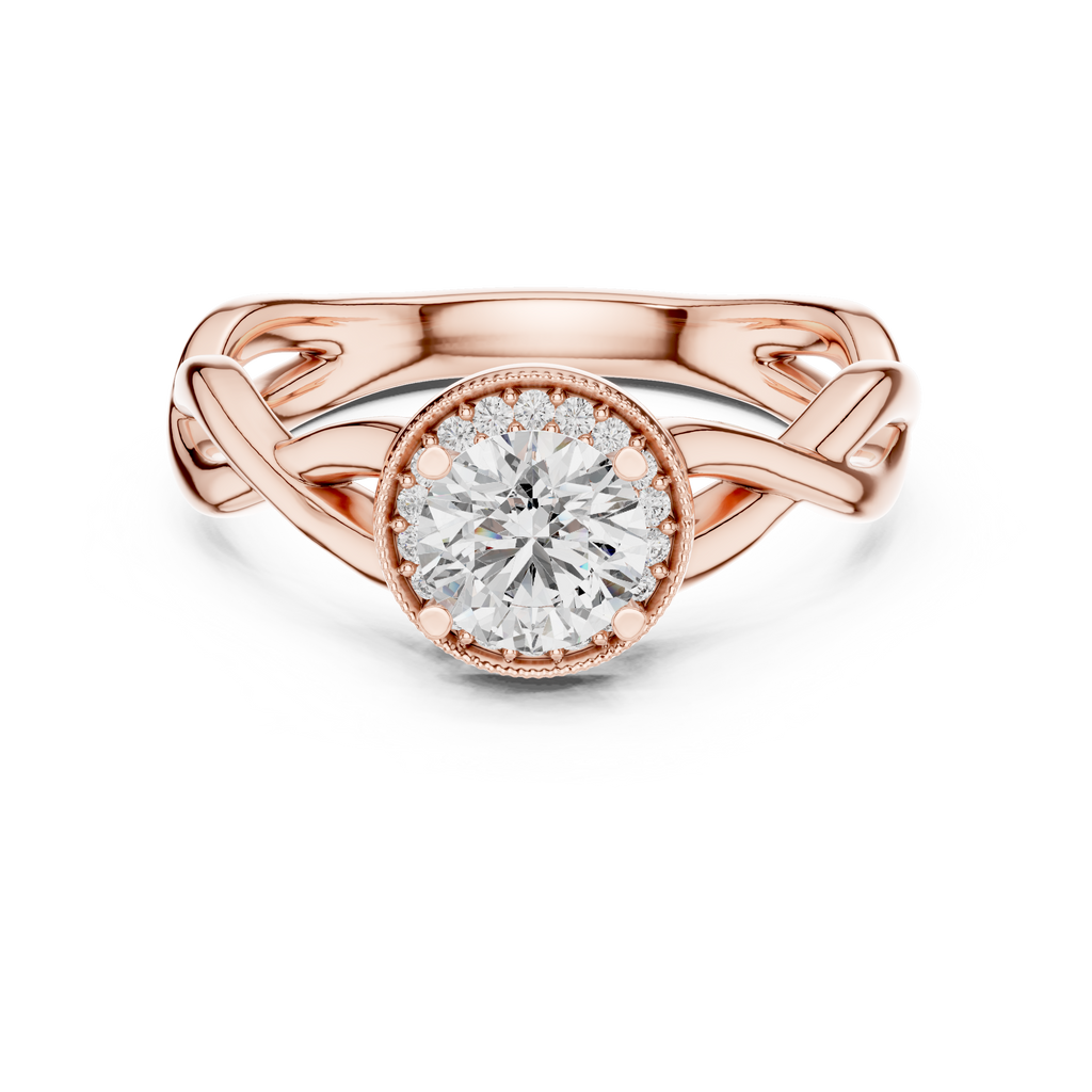 Radiant Weave Solitaire-rose gold