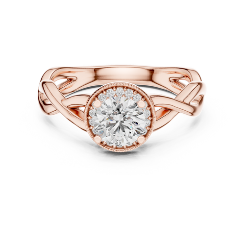 Radiant Weave Solitaire-rose gold