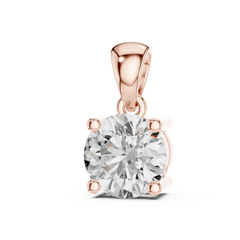 Classic Shine Rose Gold Plated Necklace with round crystal pendant