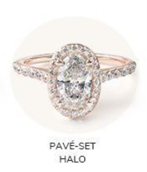 Pavé Halo Ring-rose gold