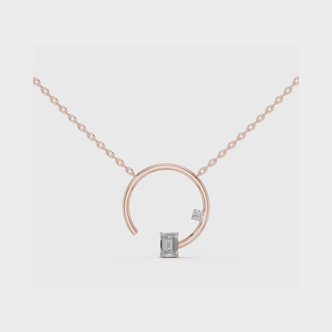 Eclipse Arc Necklace-silve