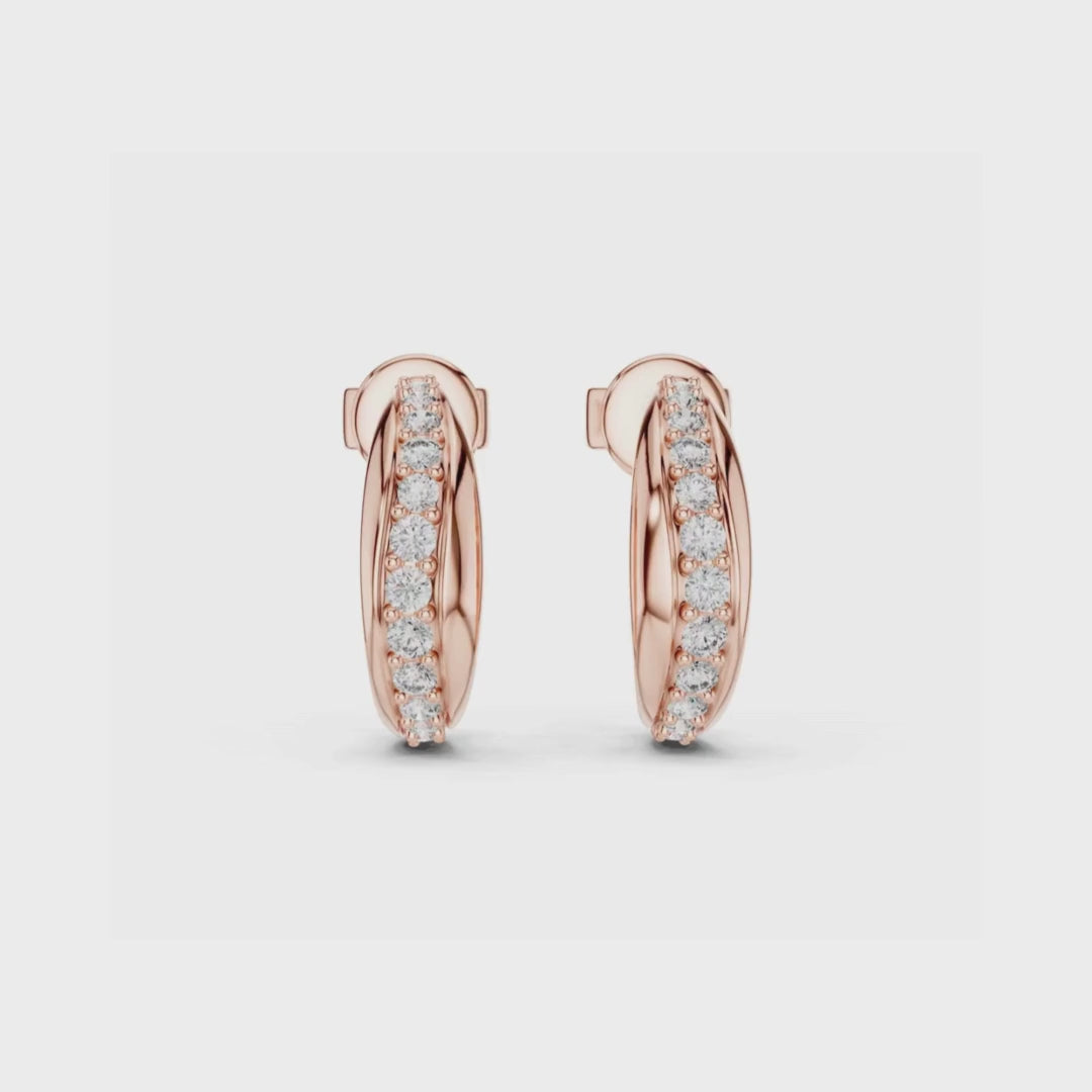 Celeste Curve Hoops-rose gold