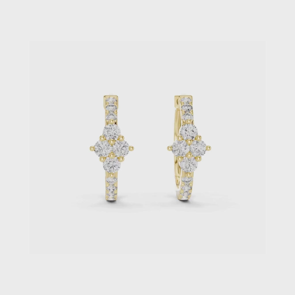 Luxe Diamond Hoops-silver