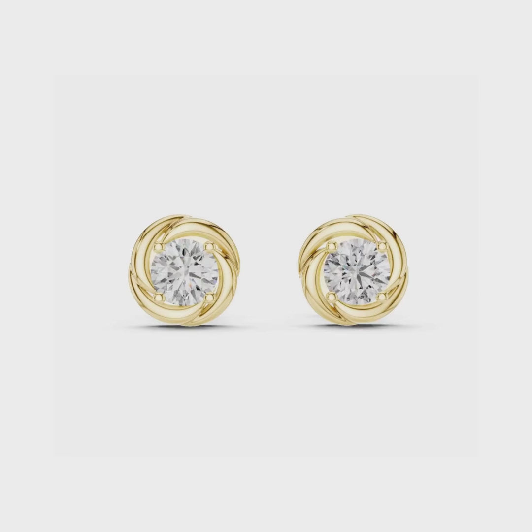 Radiant Twist Studs-silver