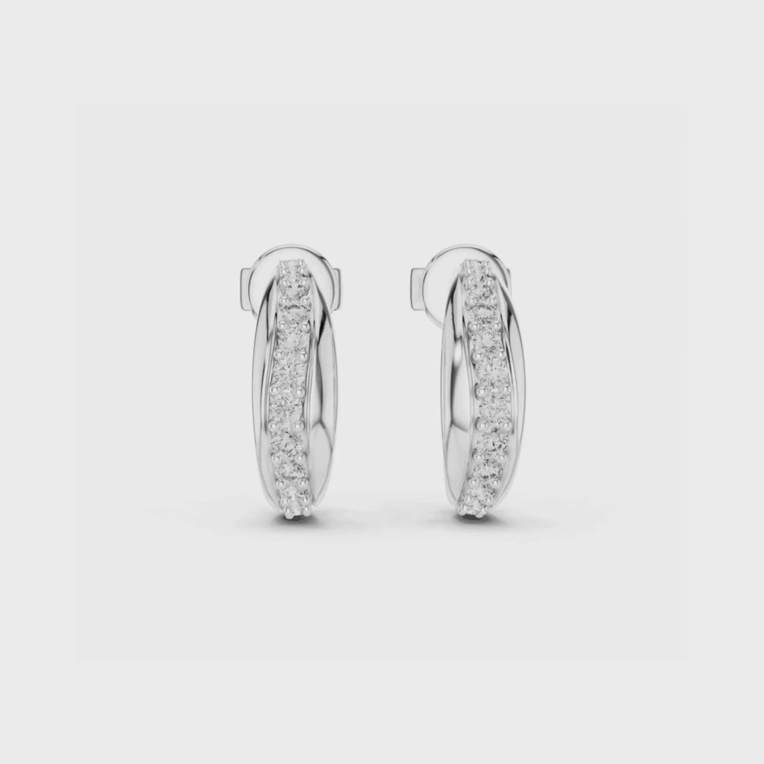 Celeste Curve Hoops-rose gold