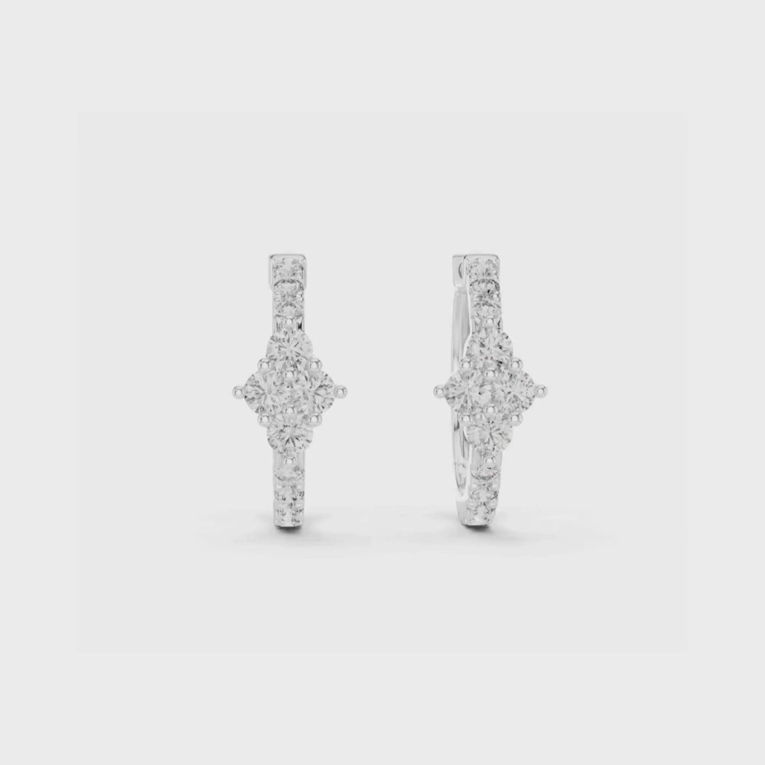 Luxe Diamond Hoops-silver