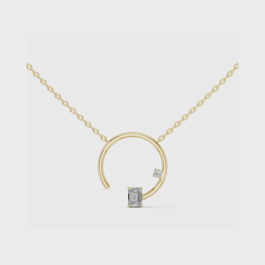 Eclipse Arc Necklace-silve