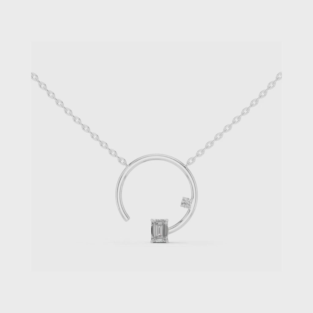 Eclipse Arc Necklace-silve