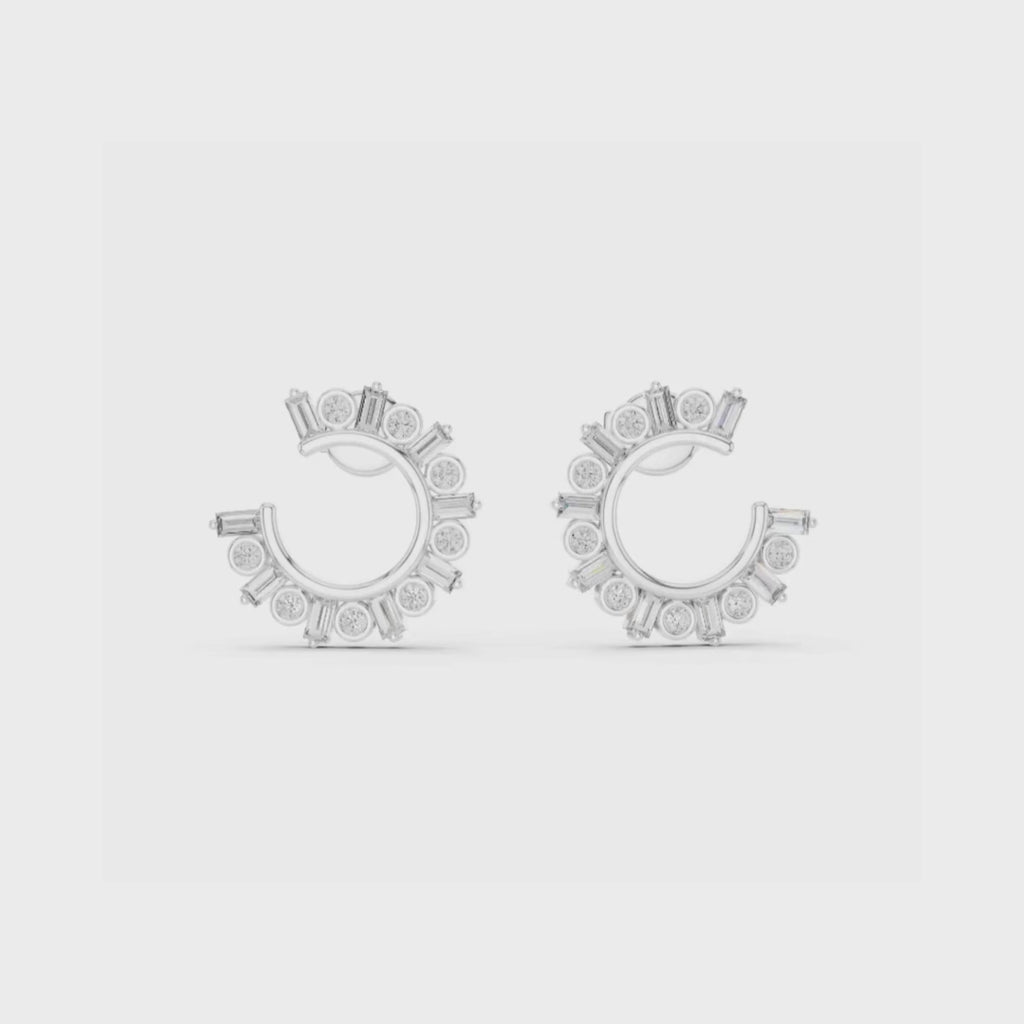Radiant Burst Hoops-silver