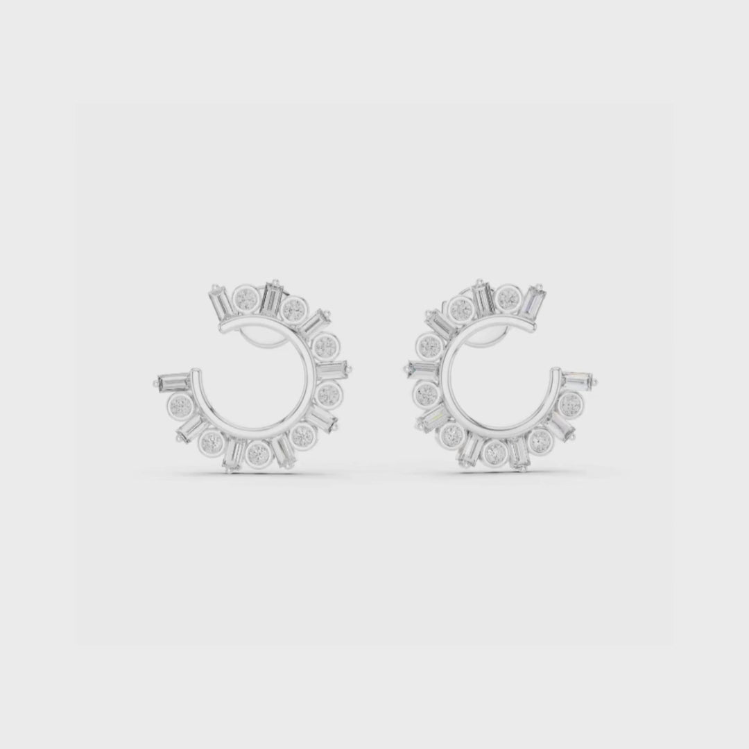 Radiant Burst Hoops-silver