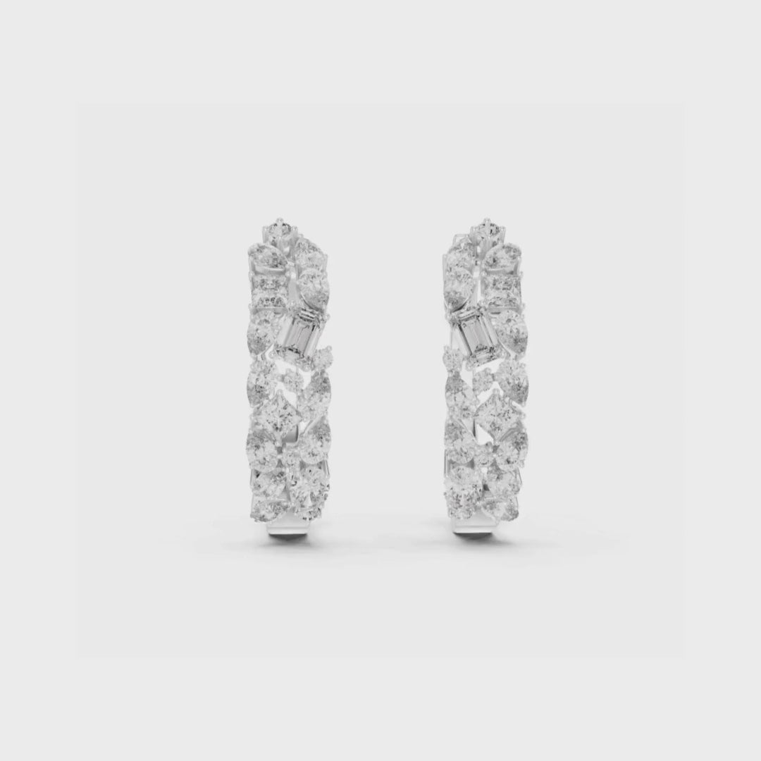 Multi Gleam Hoops-silver