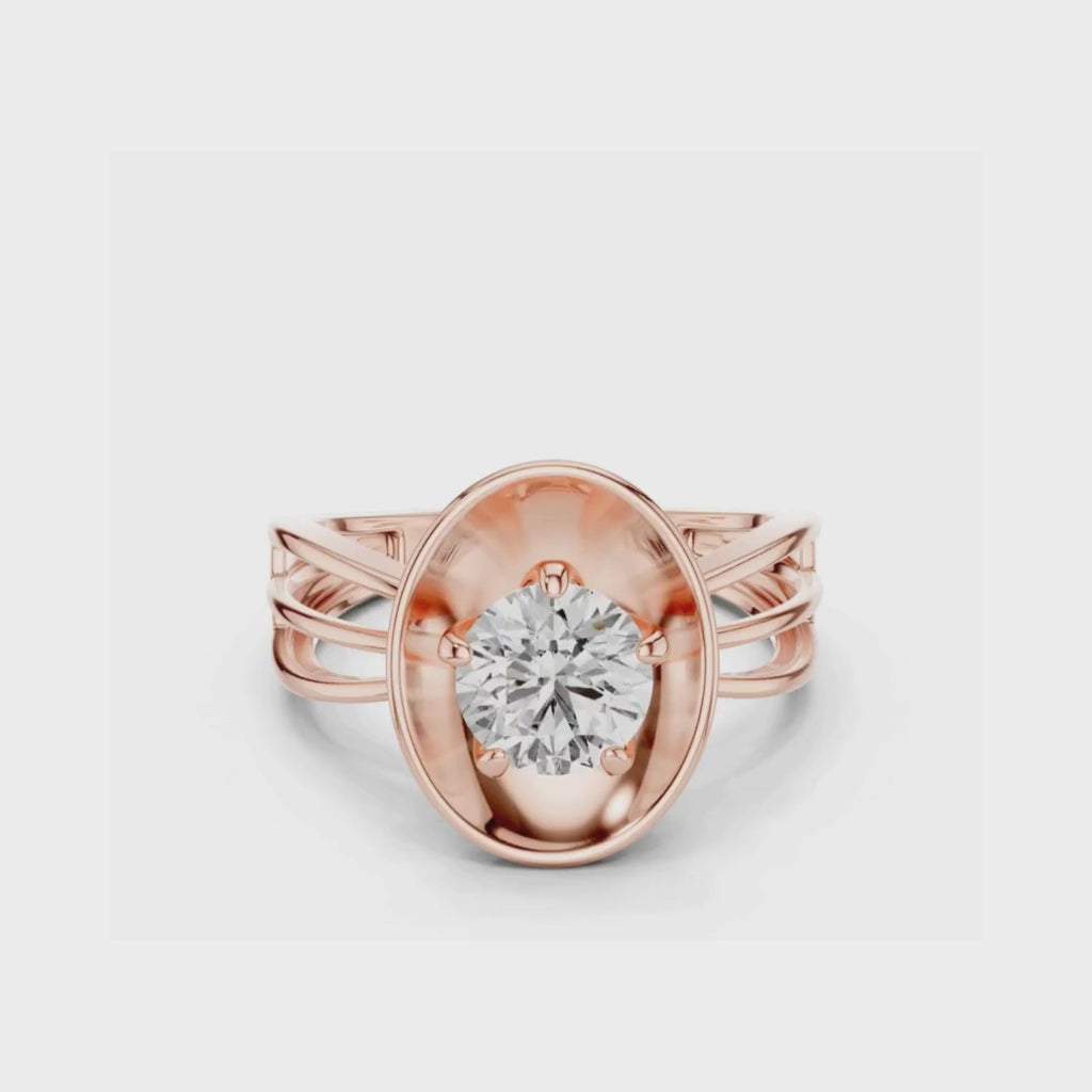 Oval Aura Solitaire-silver