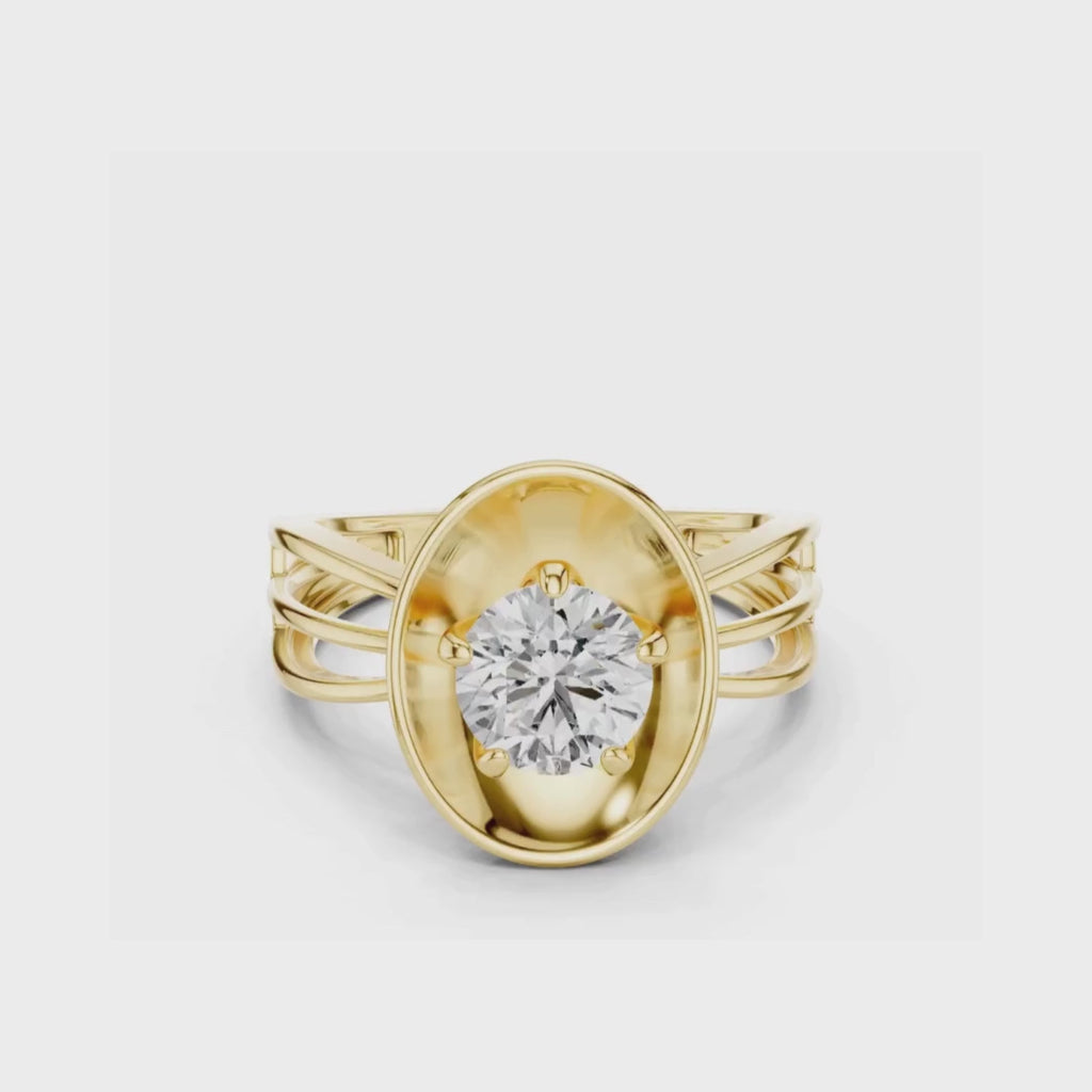 Oval Aura Solitaire-silver