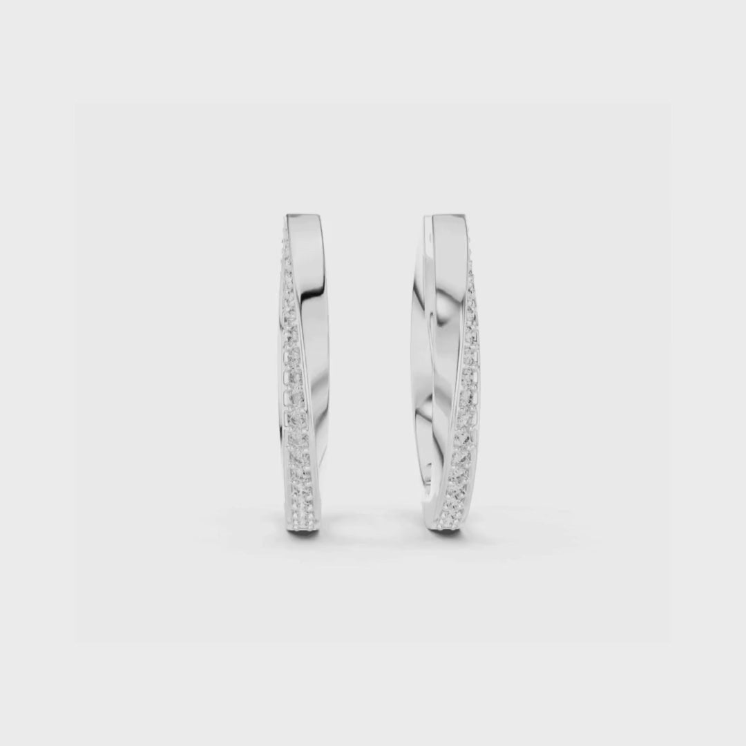 Elegant Shine Hoops-silver