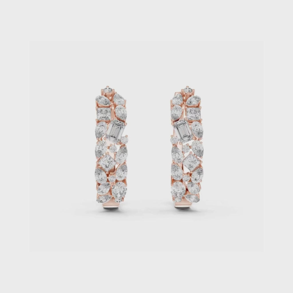 Multi Gleam Hoops-silver